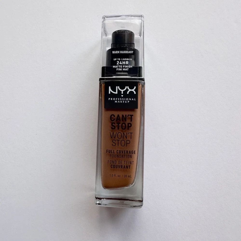 NYX Can't Stop Won't Stop Full Coverage Liquid Foundation Warm Mahogany